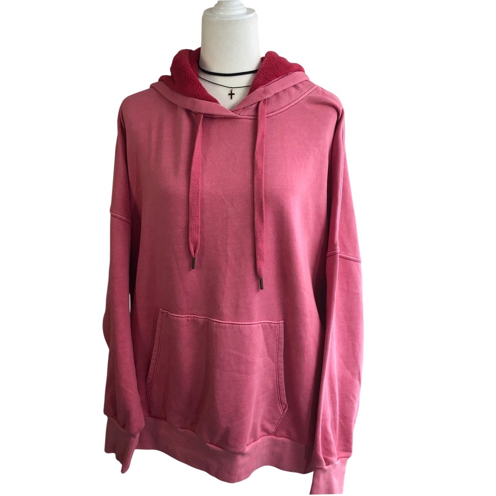 American Eagle Seriously Huggable Pink Oversized Fleece Hoodie Womens Large